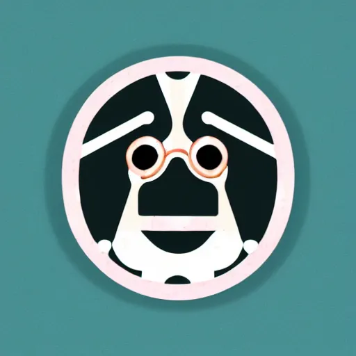 Image similar to a cute logo of a prompt randomizer app, trendy, symmetrical, vector art