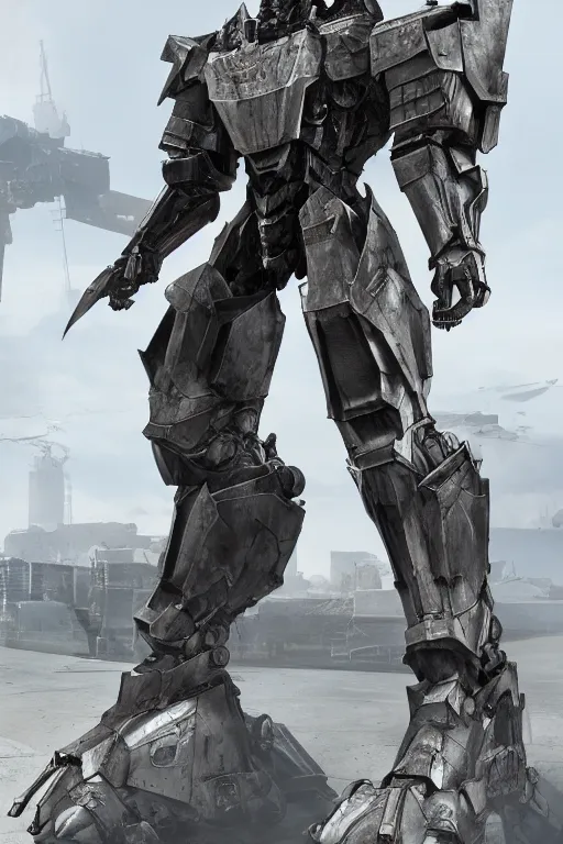 Image similar to skinny full body heavy armor armored core, hyper detailed cinematic rendering, hyper detailed, weathering armor plating, endoekeleton exposure, 8 k, octane render, unreal engine, ray tracing