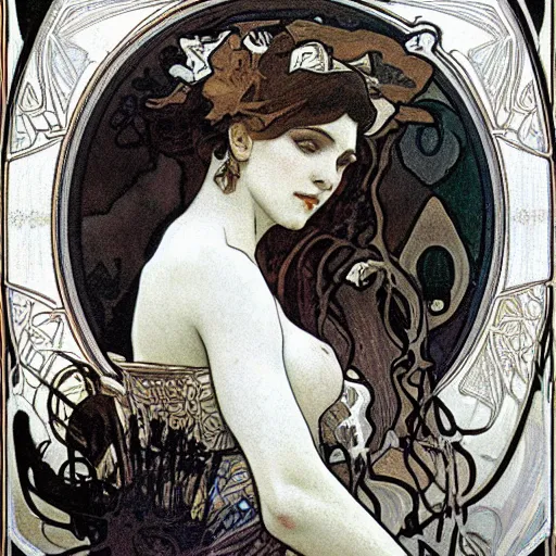 Prompt: Dream by Alphonse Mucha