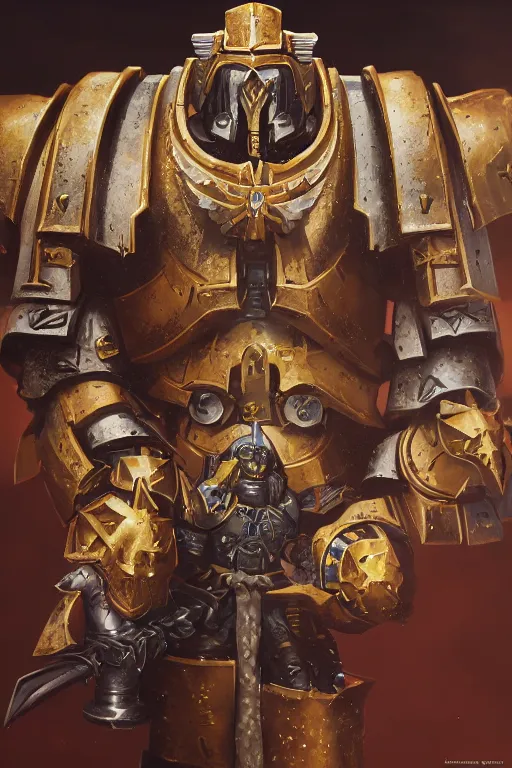 Image similar to armor portrait heros warhammer 4 0 k horus heresy fanart - the primarchs emperor by johannes helgeson animated with vfx concept artist & illustrator global illumination ray tracing hdr fanart arstation zbrush central hardmesh 8 k octane renderer comics stylized