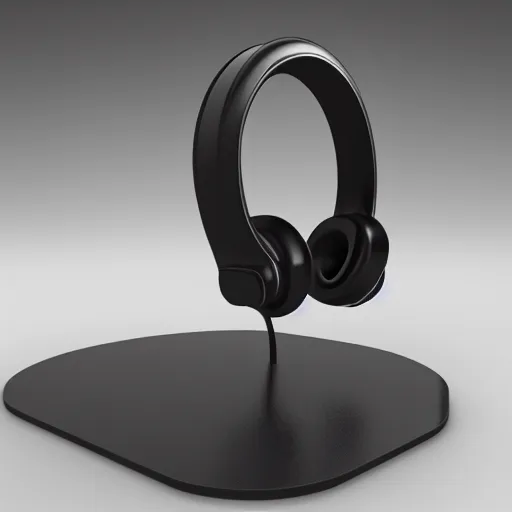 Image similar to headphone stand, futuristic, techno, cyberpunk, product design, 3 d render, 3 d concept, 3 d product render, isometric design, fun, swag