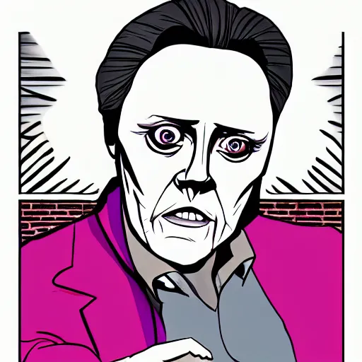 Image similar to christopher walken as a hanna barbara cartoon, trending on artstation