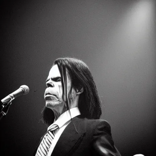 Prompt: nick cave giving a sermon in church