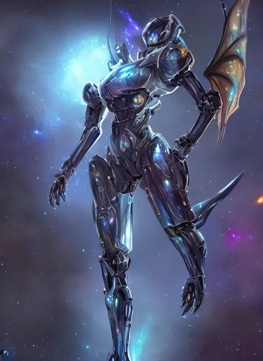 Image similar to cinematic goddess shot, cosmic sized perfectly proportioned stunning beautiful hot anthropomorphic robot mecha female dragon, in space, nebula sized, larger than galaxies, holding onto a galaxy, silver armor, epic proportions, epic size, epic scale, digital art, furry art, macro art, dragon art, giantess art, warframe fanart, furaffinity, deviantart