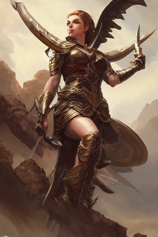 Image similar to amazon valkyrie athena, d & d, fantasy, portrait, highly detailed, headshot, digital painting, trending on artstation, concept art, sharp focus, illustration, art by artgerm and greg rutkowski and magali villeneuve