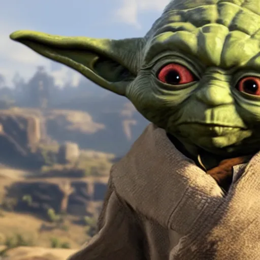 Prompt: yoda in red dead redemption 2