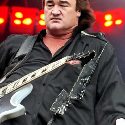 Image similar to jim belushi playing a jackson kelly guitar in a metal band at rock am ring, 2 0 0 9, concert photography