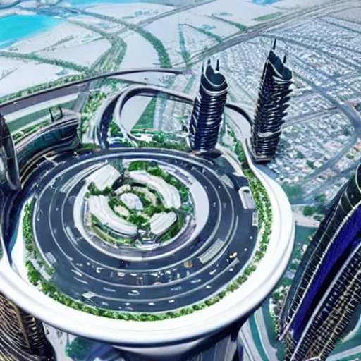 Prompt: arch vis of dubai city of the future named toilet land