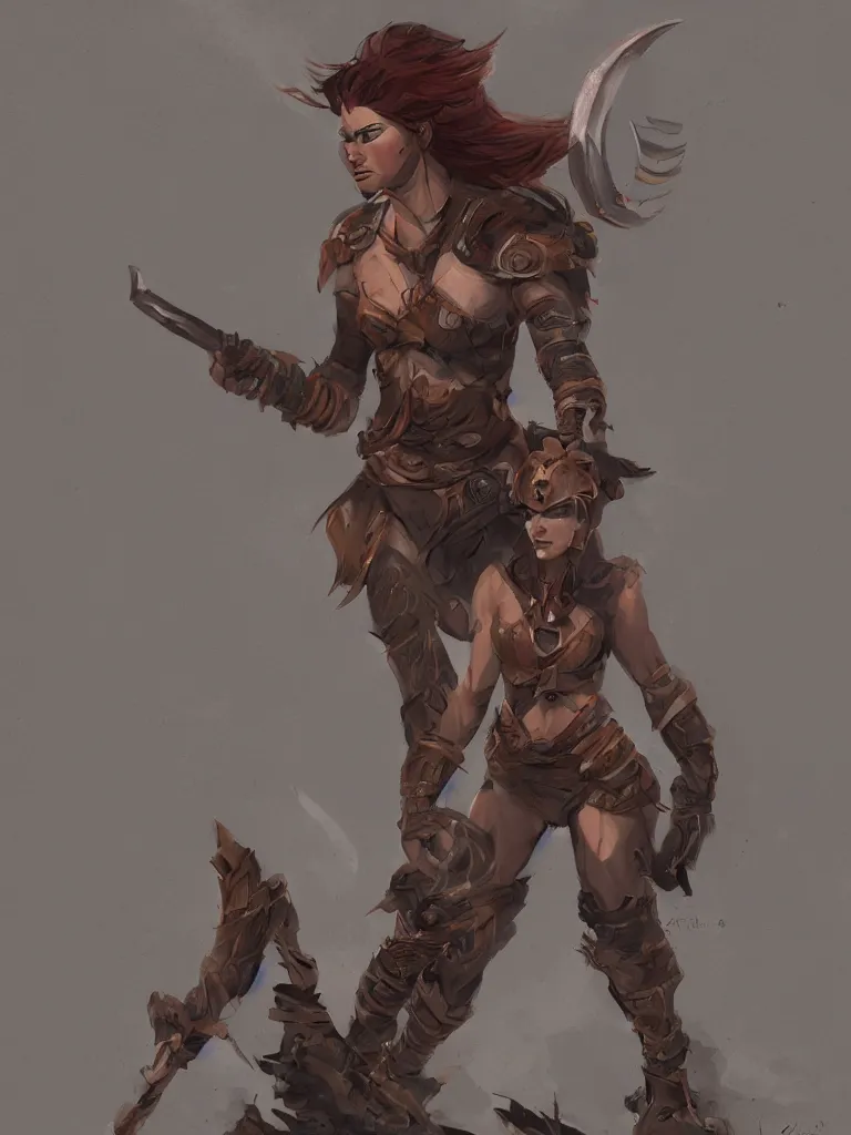 Image similar to warrior woman, by disney concept artists, blunt borders, rule of thirds