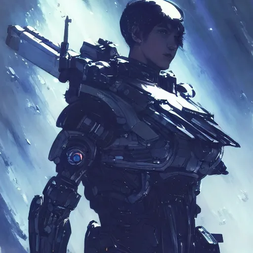 Prompt: armored, beautiful stars, cybernetic, sci-fi space game art, jeon Jungkook holding a gun. alien planet art by Akihito Yoshitomi AND Yoji Shinkawa AND Greg Rutkowski, Mark Arian trending on artstation