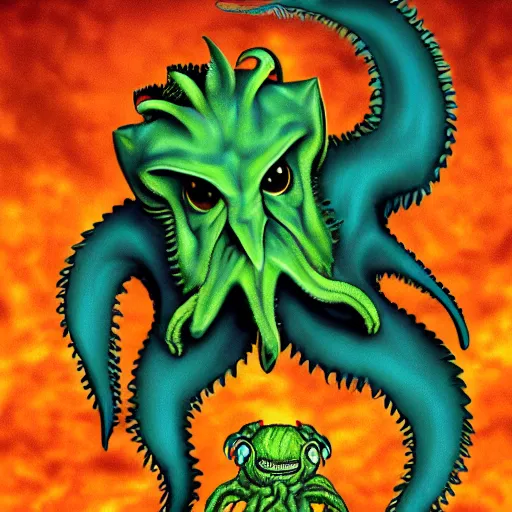 Image similar to Gary Busey Cthulhu chimera on mars