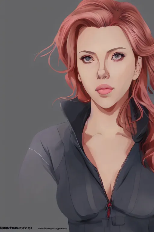 Image similar to Scarlett Johansson as an Anime Art Style, artstation, 4k detailed