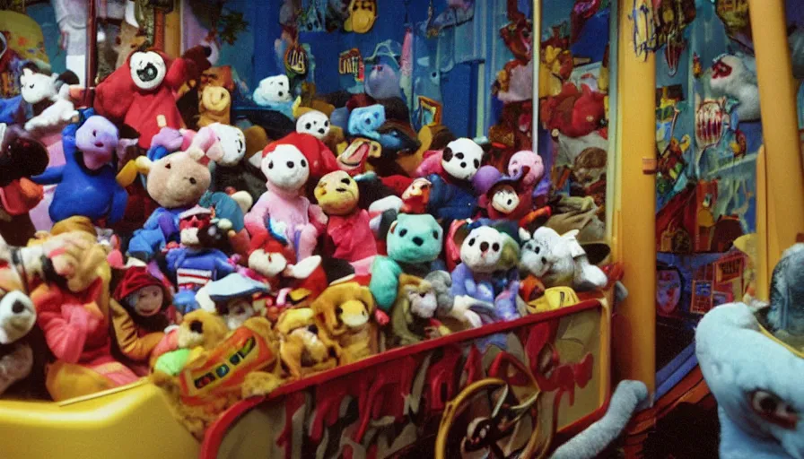 1990s photo of inside the Haunted Beanie Babies ride | Stable Diffusion ...