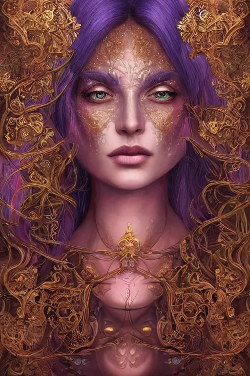 Prompt: elaborately hyperdetailed illustration of an extremely beautiful regal witch, eerie mist and ethereal pink bubbles, Aetherpunk, atmospheric lighting, high fantasy professionally painted digital art painting, smooth, sharp focus, highly detailed illustration highlights, backlight, golden ratio, 8K detail post-processing, symmetrical facial features, rich deep moody colors, award winning picture, Daily Deviation on DeviantArt, trending on cgsociety, featured on ArtstationHQ, very coherent symmetrical artwork, concept art