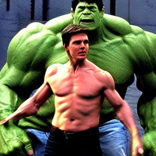 Prompt: tom cruise as the hulk