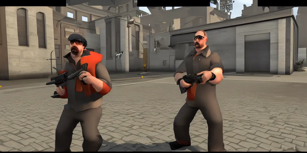 Image similar to sam hyde in team fortress 2, game screenshot