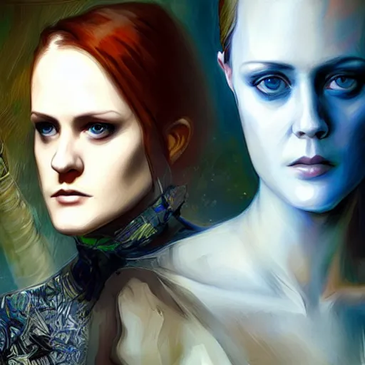 Image similar to Dolores Abernathy, Evan Rachel Wood, by Android Jones