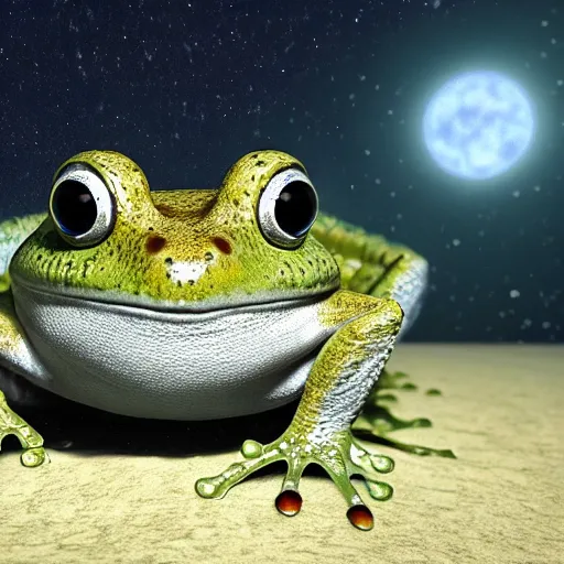 Prompt: Cute Coronavirus Creatures!!, the world’s greatest drawing of a frog, 4000 meters above the bottom of the ocean, cinematic, hyper realism, high detail, octane render, unreal engine, 8k, vibrant color, the inhabitants of the Moon resembled large serpents with a spongy, porous skin, Integrating with Technology!, by dom qwek and andrea chiampo