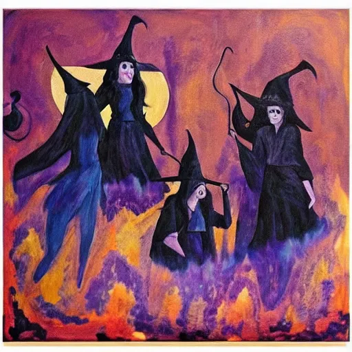 Image similar to a abstract painting coven of witches hilma af clint