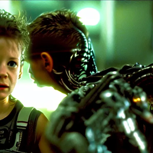 Image similar to film still from aliens vs predators vs terminators, highly detailed, centered, canon eos, redmagic, zeiss lens, filmgrain, sharp focus, bokeh, cinematic lighting, stanley kubrik, quentin tarantino, steven spielberg