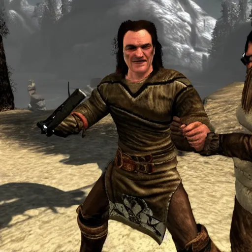 Prompt: quentin tarantino in the video game skyrim