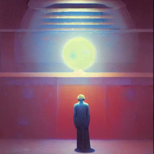 Image similar to portrait painting of jellyfish moon star, science fiction, Edward Hopper and James Gilleard, Zzislaw Beksinski, highly detailed