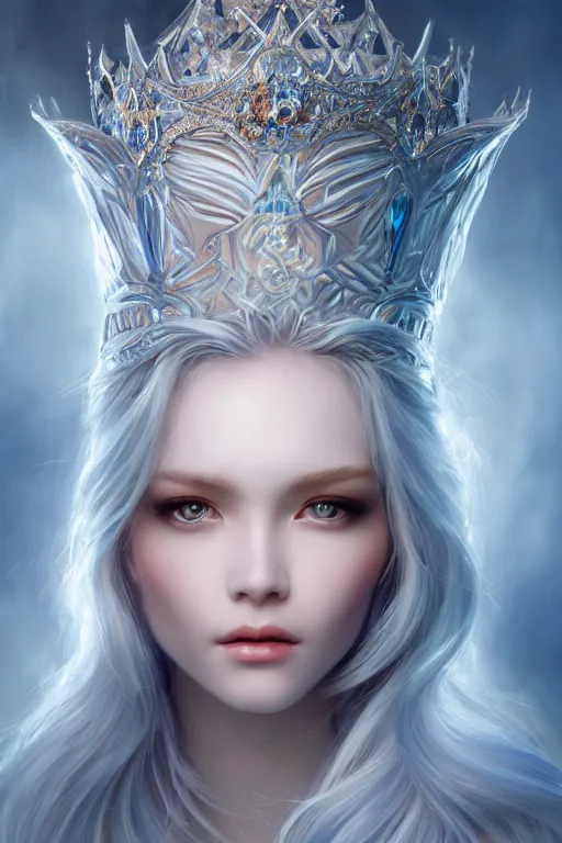 Prompt: a masterpiece ultrarealistic ultradetailed portrait of a very beautiful ice queen, medium shot, intricate, elegant, by stanley artgerm lau, wlop, rossdraws, james jean, andrei riabovitchev, marc simonetti, light by julie bell, porcelain skin. global illumination, vfx