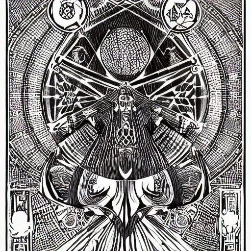 Image similar to speaker of the occult, featured, detailed, intricate lines