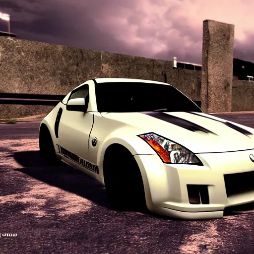Prompt: a photo of Rachel\'s Nissan 350z from need for speed underground 2