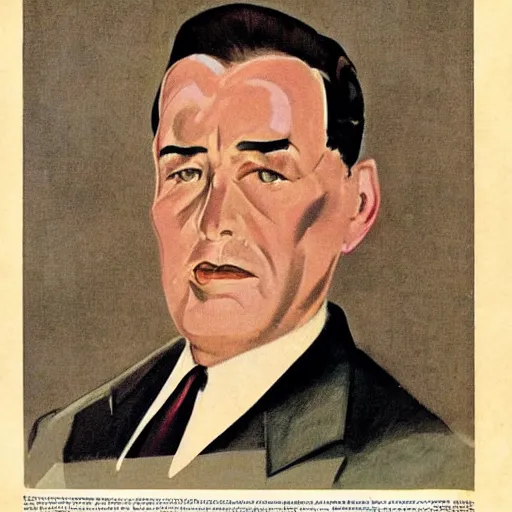 Image similar to “Joseph Quinn portrait, color vintage magazine illustration 1950”