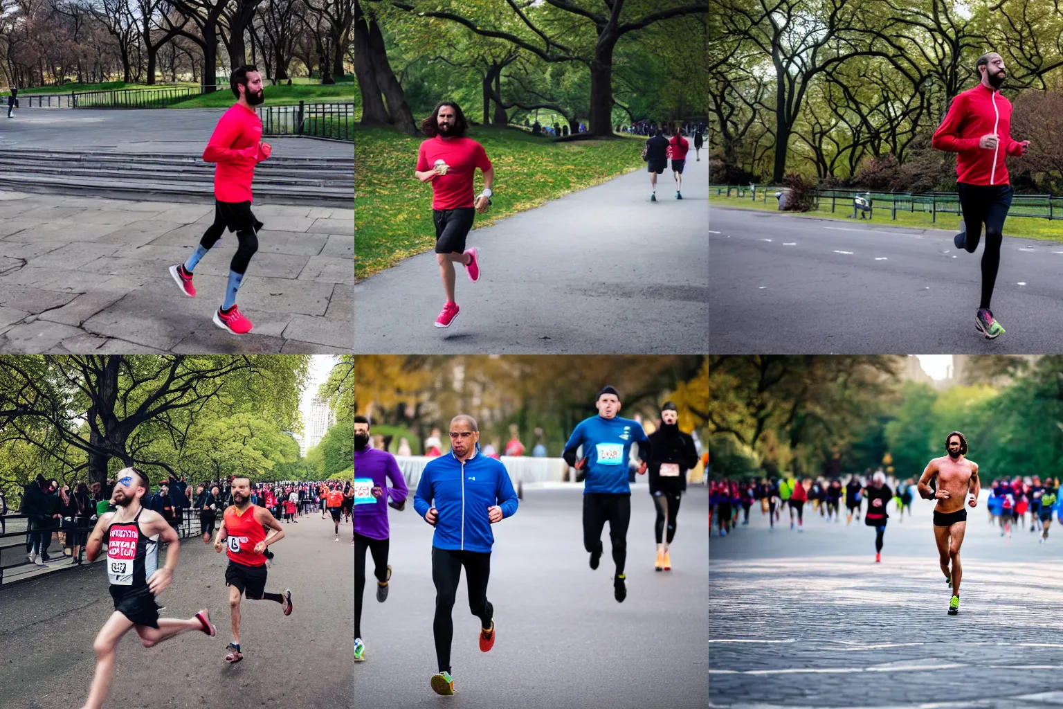 Prompt: ''Photography of Jesus Christ in 2022 running at Central Park''