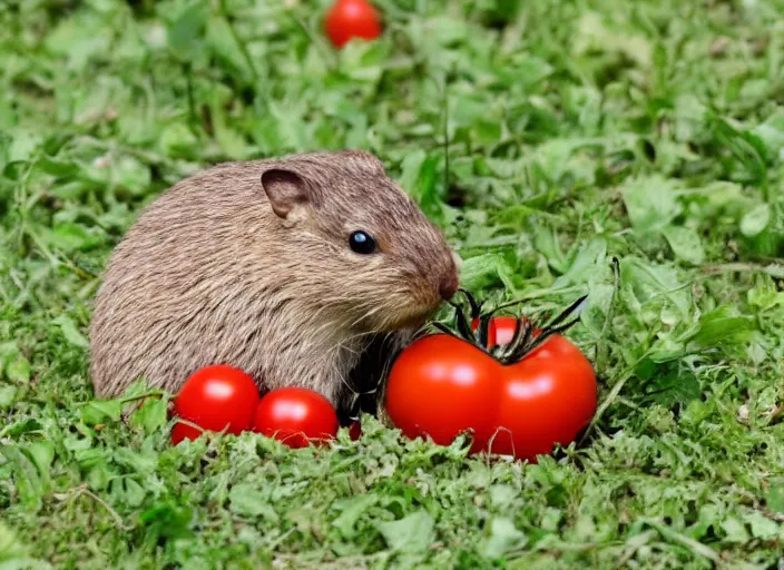 Image similar to gopher eating a tomato