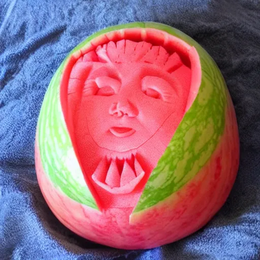 Image similar to watermelon carving of an infant