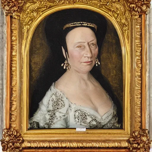 Image similar to portrait of nepoloma, duchess of nenetia. she is 5 5. in russian style