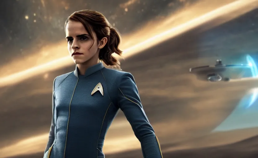 Prompt: Emma Watson in Star Trek, 4K UHD image, octane render,