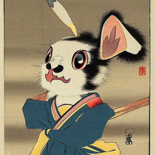 Image similar to Eevee in Japanese art style, nihonga, old Japanese art