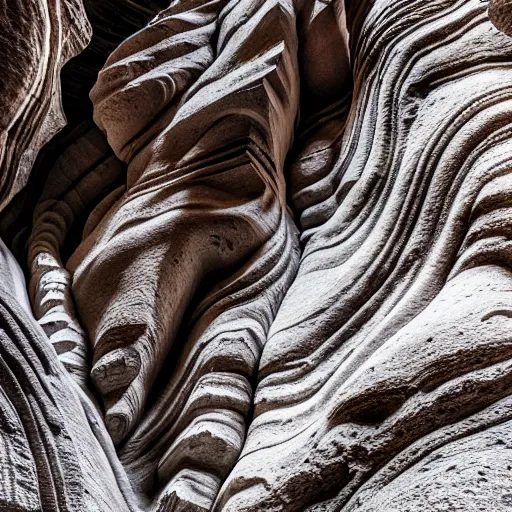 Image similar to detailed photo, cathedrals of carved stone in a canyon grotto, shiny layered geological strata,ground mist swirling vortexes,granular detail, by Sparth and Greg Rutkowski, hypermaximalist,micro details, 3d sculpture,f32,deep depth of field,cinematic lighting,digital rendering,photographic, wide angle,octane render , 4k, artstation, concept art, 35mm, graflex, color film photography,