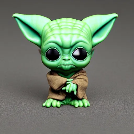 Image similar to isometric cute baby yoda funko pop