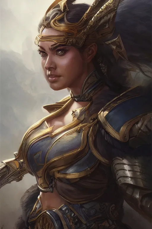 Image similar to amazon valkyrie athena, d & d, fantasy, portrait, highly detailed, headshot, digital painting, trending on artstation, concept art, sharp focus, illustration, art by artgerm and greg rutkowski and magali villeneuve