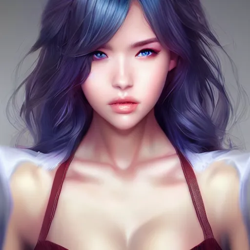 Image similar to a beautiful girl， by Artgerm Lau，hyperdetailed, trending on artstation, trending on deviantart