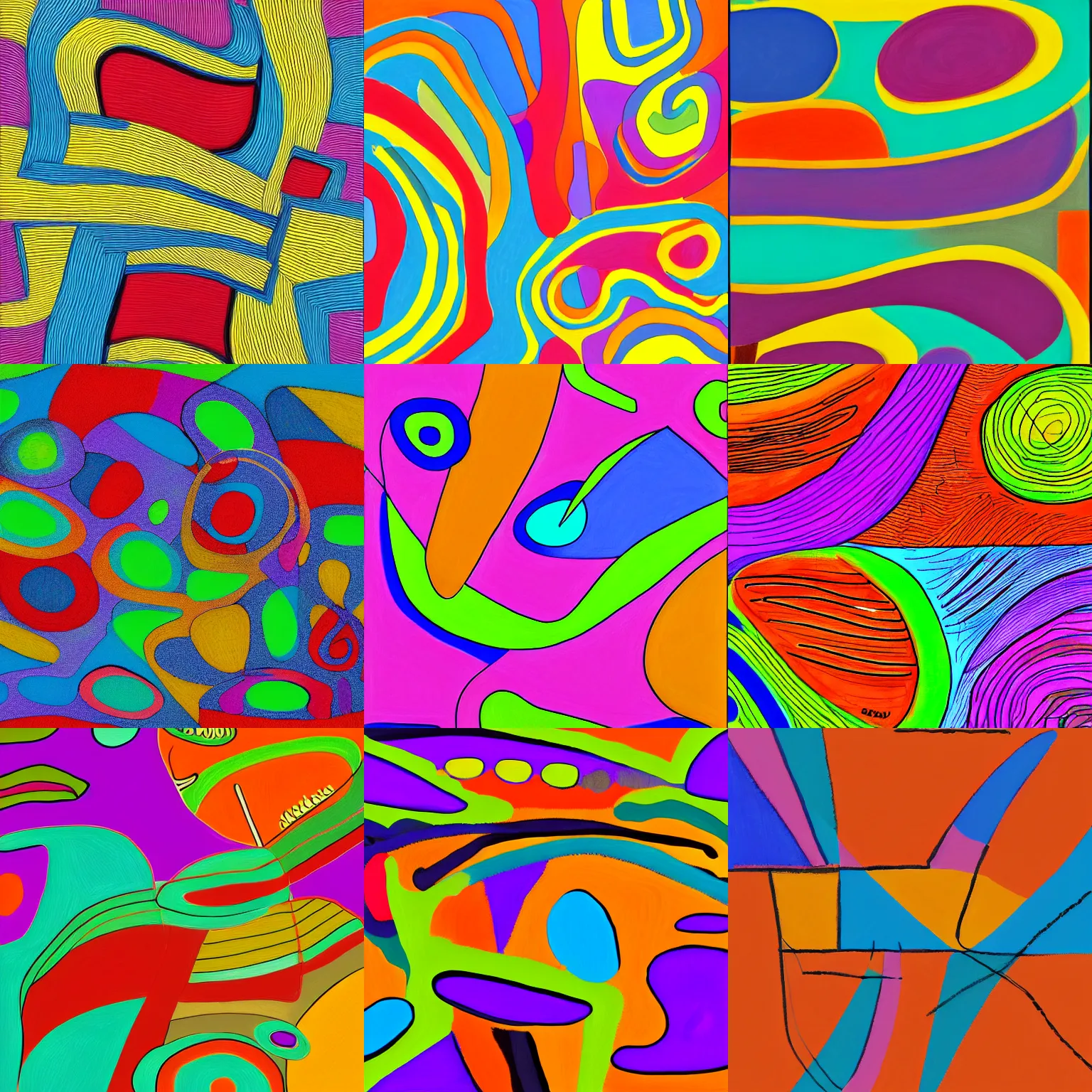 Prompt: abstract doodles, colorful, vibrant, squiggly lines, trending on artstation, inspired by agnes martin, 4 k