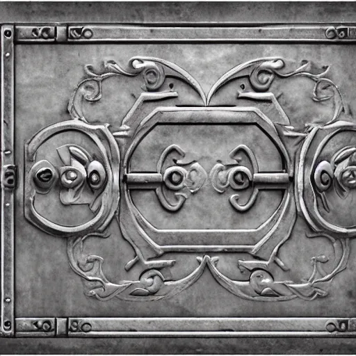 Image similar to iron arc gate door texture, cartoon art style, 2 d texture