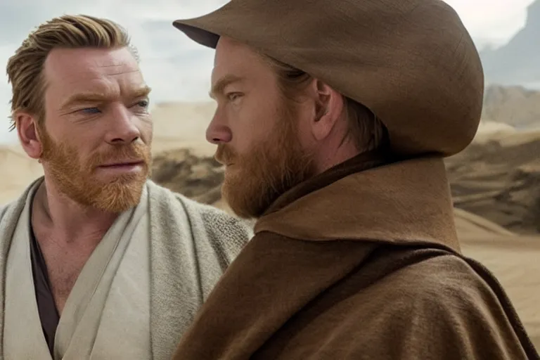 Image similar to Ewan McGregor as Obi-Wan Kenobi creating Delores in the Westworld tv show