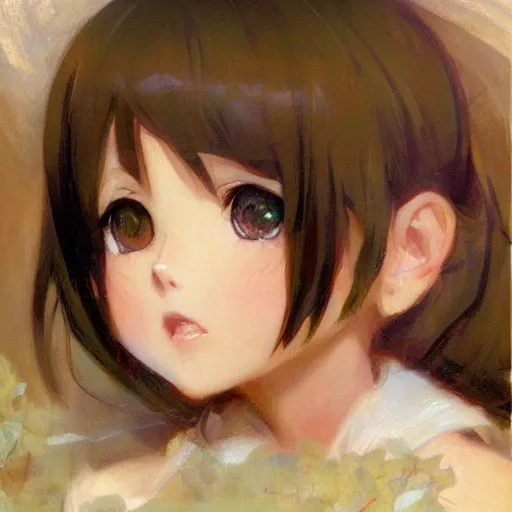 Image similar to cute anime girl faces, chibi art, painting gaston bussiere, craig mullins, j. c. leyendecker