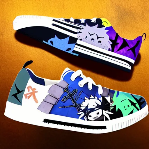 Image similar to fantasy anime jrpg sneaker design designed by studio ghibli, aztec mayan street fashion native punk sneaker design, hip hop sneaker design with subtle mayan patterns, gapmoe yandere grimdark, trending on pixiv fanbox, painted by greg rutkowski makoto shinkai takashi takeuchi studio ghibli, akihiko yoshida