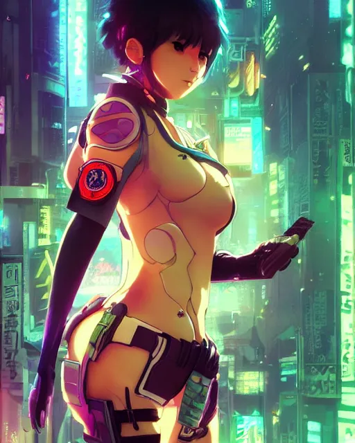 Image similar to anime key visual of a cat lady police officer, neon, cyberpunk, futuristic, stunning, highly detailed, digital painting, artstation, smooth, soft focus, illustration, art by artgerm and greg rutkowski and alphonse mucha