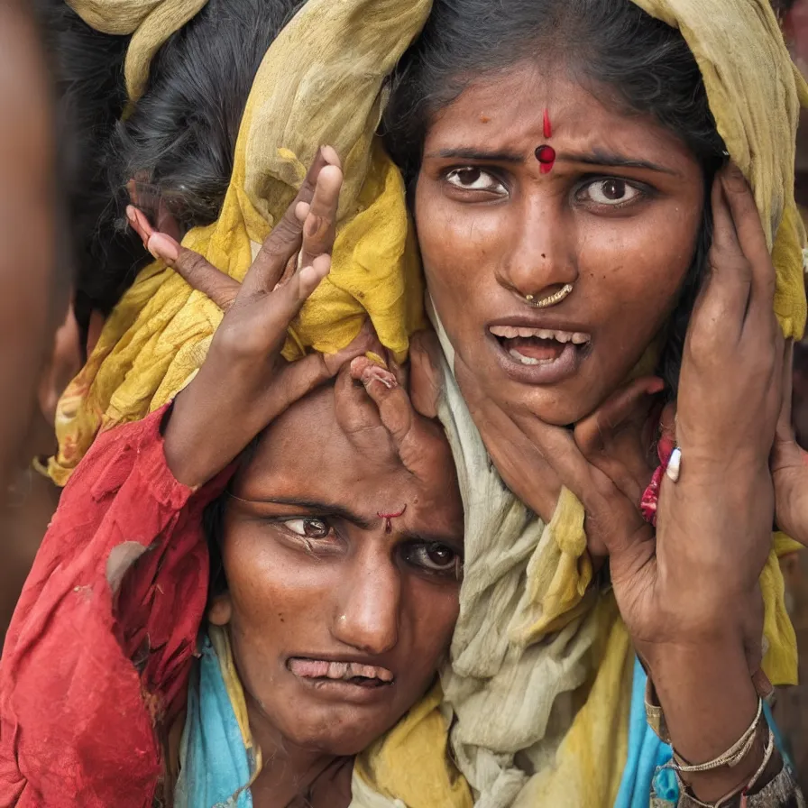 Prompt: a surprised young indian woman