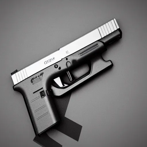 Prompt: Octane render of a Glock 18 gun, 4k, ultra HD