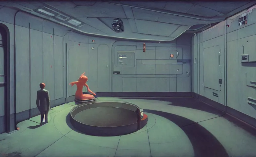 Prompt: Inside a Space station, Edward Hopper and James Gilleard, Zdzislaw Beksinski, Mark Ryden, Wolfgang Lettl highly detailed, hints of Yayoi Kasuma