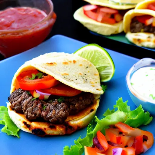 Image similar to taco lamb burger